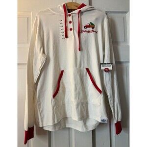 Hallmark Channel Movie Watching Hoodie Sweatshirt Women's L‎ Large Cream NWT